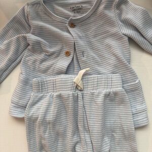 Carter's Light Blue & White Striped Two-Piece Set